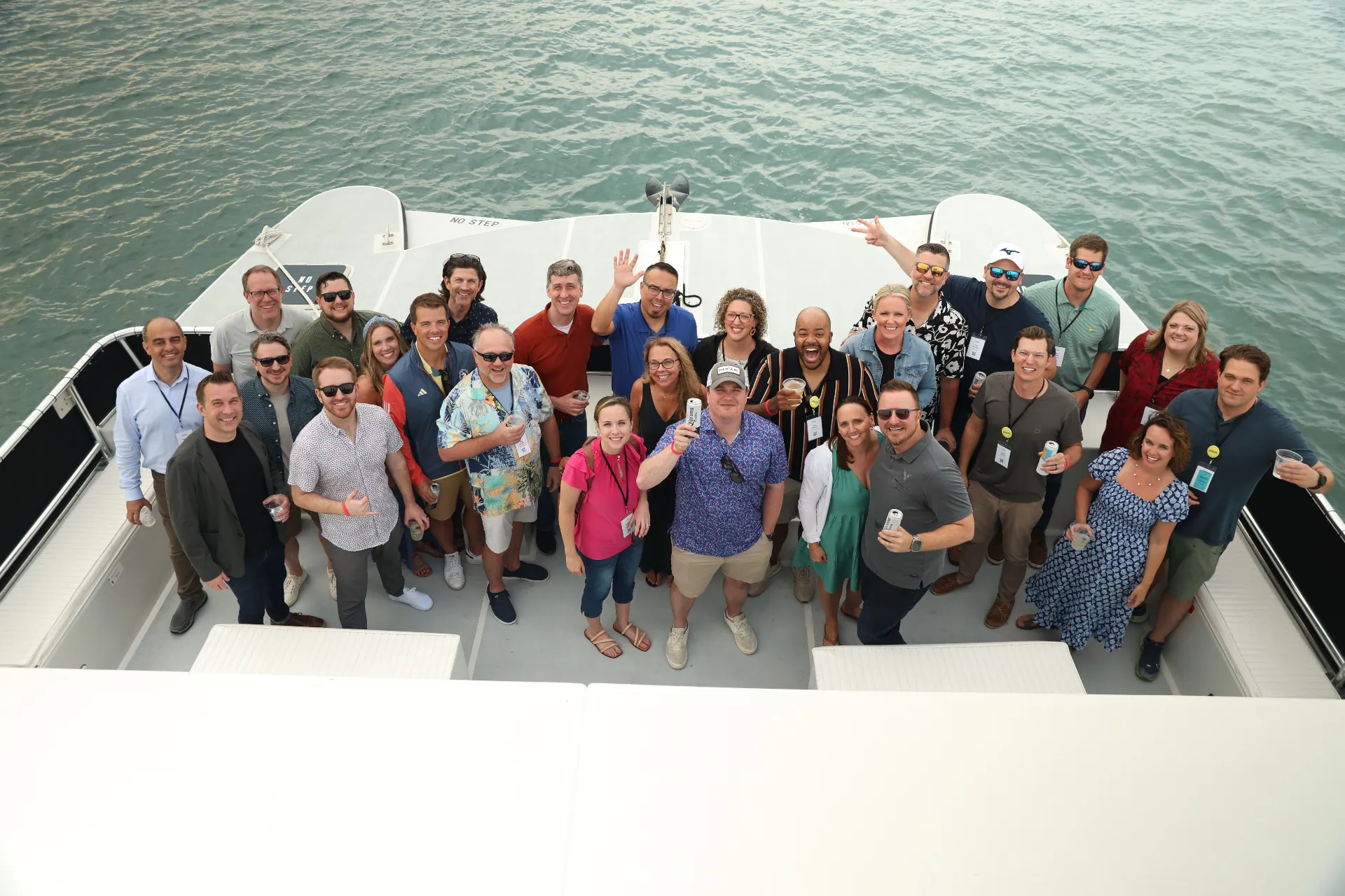 Agency Builders community members at a boat retreat